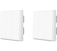 Interruptor de pared inteligente, tecnología Zigbee, función de control remoto, modelo D1, sin necesidad de cable neutro, 3 vías/2 salidas