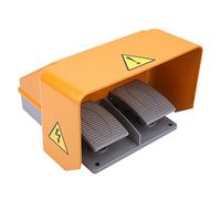 Interruptor de pedal PolyGen YDT1-18, pedal de control de doble pie 10A AC380V DC250V con configuración 1NO 1NC, interruptor de pie autorreintable con carcasa de aluminio