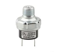 Interruptor de presión del compresor de aire 175-225 Psi Montaje en tanque 1/4-18 Npt rosca macho para CA 110v 120v 240v y dc 12v 24v sistemas cuerpo plateado Heavy Duty Auto Off válvula para bocinas