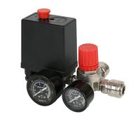 Interruptor de presión para compresor de aire, interruptor de presión de 220 V, compresor con válvula de seguridad y manómetros, interruptor de compresor de aire, 90 ~ 120 PSI para regulación de