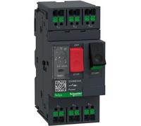 Interruptor de protección de motor Schneider GV2ME04A, 3 polos, 0,4-0,63A, con accionamiento por pulsador y sistema de montaje Snap-IN