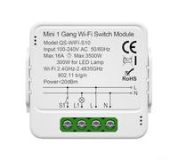 Interruptor de relé inteligente de 16 A con supervisión de energía (una vía | 16 A de carga, para control de aplicación Tuya, compatible con Alexa, protección contra sobrecarga, carcasa ABS blanca