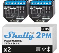 Interruptor de relé inteligente de 2 canales con WiFi, paquete de 2 unidades Shelly Plus 2 PM