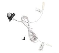 Interruptor de sensor de movimiento PIR CC 12 V con disparador infrarrojo automático para tira de luz LED debajo de la cama, cocina, armario, escalera, iluminación blanca (negro)