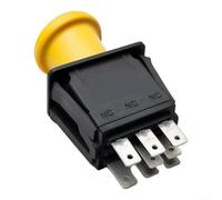 Interruptor de toma de fuerza de embrague de 20 A para AM131966 AM119139 compatible con tractores de césped L120 L130 D140 Carcasa de plástico amarillo negro fácil instalación 12 x 5 x 5 cm alta