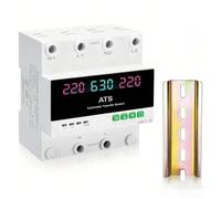 Interruptor de Transferencia Automática ATS 63A 220V Monofásico, Conmutador con Protección Ajustable de Sobretensión y Subtensión y Pantalla LED, Interruptor para Grupo Electrógeno y Red Eléctrica