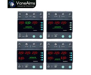 Interruptor de Transferencia Automática ATS de Doble Alimentación 220V, Protector de Sobretensión y Baja Tensión para Riel DIN, 63A 100A, Selector de Fase Solar Fotovoltaica de Tres Fases