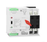 Interruptor de transferencia automática de 100 A 2P, para respaldo de energía dual RAPID 0.05s para hogar y RV, modo manual/automático con protección de sobre/bajo voltaje, cambio de generador de