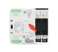 Interruptor de transferencia automática de 100 A 2P, para respaldo de energía dual RAPID 0.05s para hogar y RV, modo manual/automático con protección de sobre/bajo voltaje, cambio de generador de