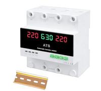 Interruptor de transferencia automático y manual ATS, CA 220V 63A | Conmutador monofásico con protección regulable sobretensión y subtensión, pantalla LED para grupo electrógeno y red