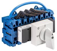 Interruptor de transferencia de 4 polos, 32 A, con montaje a presión, ángulo de 90°, para conexión a la red eléctrica, con opción de corte y alimentación de emergencia