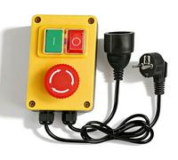 Interruptor de un polo para encendido/apagado, 250 V, 16 A, con función de parada de emergencia