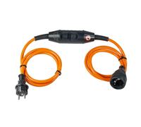 Interruptor diferencial de protección para personas, modelo PRCD-S de as-Schwabe, 30mA, con cable de 2 x 1,5 metros, conector Schuko, grado de protección IP44