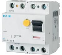 Interruptor diferencial Eaton tipo A/S, sensible a corrientes de pulso, 40A/4 polos/100mA (40A), Eaton, 1 unidad.