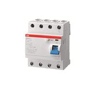 Interruptor diferencial F204AS-100/0,3, tipo A, Selectivo, 4 polos, 100 A, corriente residual nominal de 0,3A (Referencia: ABB 2CSF204201R3900)
