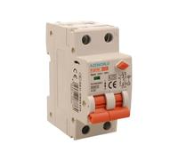 Interruptor diferencial magnetotérmico tipo A 25 A C25, RCBO 1P + N 6 kA 30 mA curva C, doble palanca con diagnóstico visual, 2 módulos DIN, serie PL8HM electromagnética