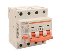 Interruptor diferencial magnetotérmico trifásico 380 V 16 A C16, RCBO Tipo AC Curva C, 3P + N 6 kA 30 mA, 4 módulos DIN, Serie PL8M4 Profesional Electromagnético