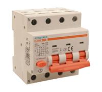 Interruptor diferencial magnetotérmico trifásico tipo A, 20 A C20, RCBO 3P+N 6 kA 30 mA Curva C 380 V, 4 módulos DIN, serie PL8M4 profesional electromagnética