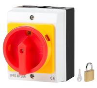 Interruptor diferencial polifásico de 20A, grado de protección IP65, contactos de plata, robusto
