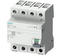 Interruptor diferencial Siemens, 4 polos, tipo B, con retardo de tiempo corto, 40 A, 300 mA, 1 unidad.