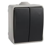 Interruptor Doble Estanco IP54 con Solera - Protección contra agua y polvo, ideal para exteriores y entornos industriales.