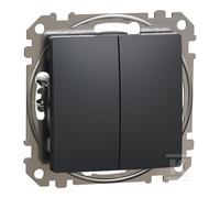 Interruptor doble negro antracita SEDNA DESIGN SDD114105