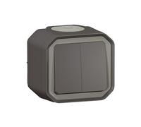 Legrand Interruptor doble va y viene Plexo 3 funciones impermeable antracita 10 A 250 ~ IP55 IK08