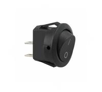 Interruptor empotrable 6A, 23mm, redondo; para controlar dispositivos eléctricos en instalaciones domésticas o comerciales.