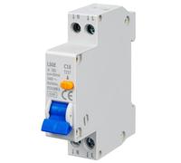 Interruptor FI/LS: disyuntor FI RCBO B16A 30mA diferencial, disyuntor de circuito diferencial 1P+N corriente nominal disyuntor protegido por RCD, tipo A, 230 V, montaje en carril DIN, curva C