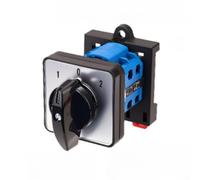 Interruptor giratorio de plástico de 2 vías, montaje en panel de 20 A | Riel DIN de 35 mm, montaje rápido, sujeción segura, capacidad de carga de 20 A, aislamiento de 690 V