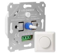 Interruptor Giratorio LED 230V 5-200W Sin Parpadeo | Atenuación uniforme 0-, sin parpadeos, para silencio total, compatible lámparas regulables, voltaje 230V