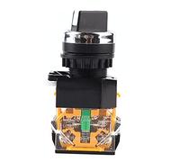 Interruptor Giratorio, Perilla Redonda de 22mm Selector Giratorio Resistente al Agua 2 Posiciones NC + NO Autoblocante