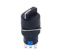 interruptor giratorio, Selector rotativo de tres posiciones con enclavamiento, 16 mm, 2 NA, NC, 250 V, 5 A, LA16-20X31