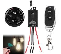 Interruptor inalámbrico de 12V, 433 MHz con 2 mandos a distancia, mini relé interruptor de luz inalámbrico control remoto, interruptor inalámbrico universal con mando a distancia