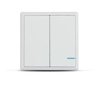 Interruptor inalámbrico de doble botón con sensor color blanco IP54