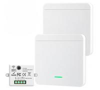 Interruptor inalámbrico Kit Va y Vient Radio 433MHz 10A 240V | Interruptor conectado, iluminación remota, alcance 50 m, sin cableado, para lámpara hasta 1000 W (2 interruptores + 1
