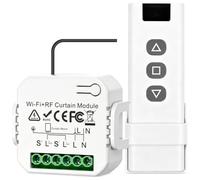 Interruptor Inalámbrico para Persianas, Compatible con Control por WiFi/RF | Controlador de persianas con 1 mando a distancia y 1 receptor WiFi+RF, apto para toldos y persianas