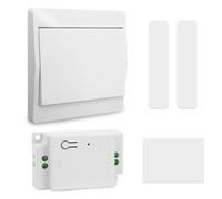 Interruptor Inalámbrico Sin Pilas, Kit Conmutador de Luz Autoalimentado Cinético con Receptor 10A 230V, Mando a Distancia 433MHz para LED, Sin Cables, Sin Obras (1 Receptor + 1 Interruptor)