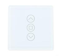 Interruptor inteligente de persiana enrollable | Para controlador de cortina WiFi compatible con Tuya con panel táctil de vidrio 2.5D | Control de voz y automatización de temporizador para persianas y