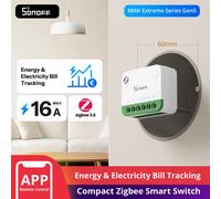SONOFF MINI-ZB1GSP, Zigbee 3.0, Zigbee One PM, interruptor de luz inteligente, monitorización de energía, requiere concentrador Zigbee, requiere cable neutro, medición de corriente, compatible con