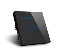 Interruptor LED táctil de intensidad de 500 W panel de cristal controlador de pared interruptor para lámpara led dimmer (negro)