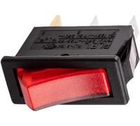 Interruptor luminoso unipolar basculante 31x14mm 16A/250VAC (Rojo)
