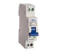 Interruptor magnetotérmico 1 polo + neutro 20A estrecho retractilado, ideal para protección eléctrica en circuitos domésticos.