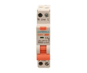 Interruptor magnetotérmico diferencial, RCBO 1P + N C16 16 A, tipo AC Curva C 30 mA 6000 A, salvavidas Slim de 1 módulo DIN, 2 polos 220 V