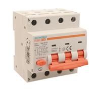 Interruptor magnetotérmico diferencial trifásico 300 mA 10 A C10, RCBO Tipo AC Curva C 0,3 A, 3P + N 6 kA 400 V, ocupa 4 módulos DIN