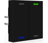 Interruptor MDT KNX, modelo Light 55, de dos pulsadores, con tecnología RGBW, color neutro, acabado mate, 1 unidad.