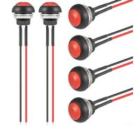 Interruptor Momentáneo 12mm PVC Cobre 125V 6uds | impermeable, uso en exteriores, protección contra humedad, ambiente húmedo, fiable(Red)