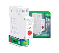 Interruptor Nous Zigbee DIN, Interruptor inteligente 25A con Monitorización de Energía, Compatible con Zigbee2MQTT, Home Assistant, Alexa y Google Home, Control de aplicaciones, Control por voz
