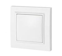 Interruptor pared Empotrable con Marco Serie EP, 100-250V AC, 84X84mm, Fácil Instalación, Limpieza (Interruptor Simple, Doble,Triple (Blanco, Módulo Tapa Ciega)