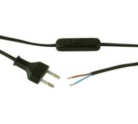 Interruptor pasante con cable de 2metros 2a/250v color negro